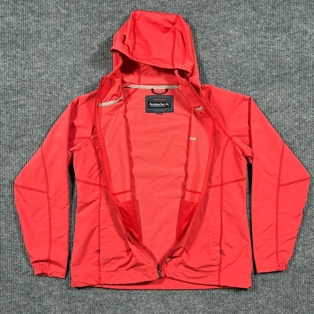 Avalanche Weather Shield Jacket Womens XL Red Hooded Full Zip Outdoor Hiking